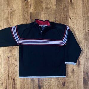 The Children’s Place Boys 5/6 black striped quarter zip.
